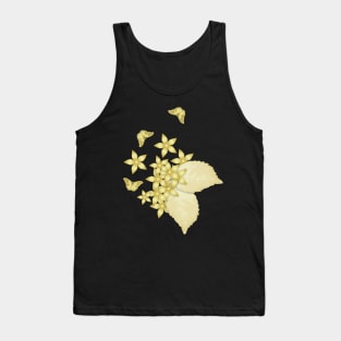 Elegant gold butterflies and gold flowers Tank Top